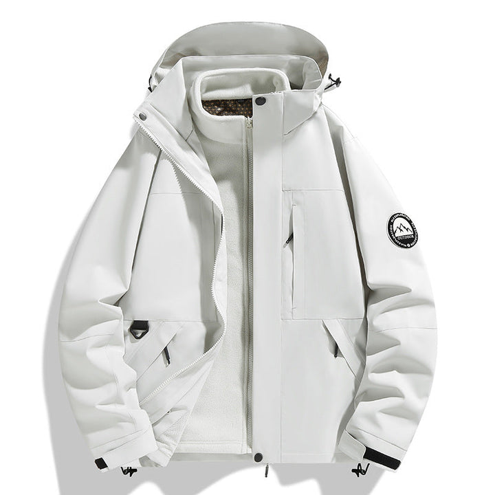 Dam två-layer softshell utomhusjacka med removable fleece inner jacka och huva