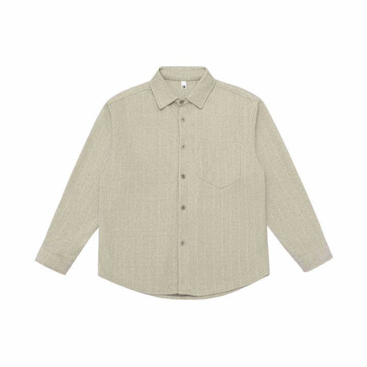 Herr skjortjacka tillverkad av ullblandning med pointed krage och bröst patch ficka