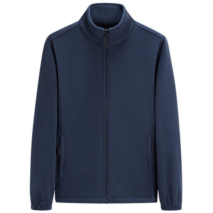 Herr Microfleece Utomhus Jacka med Stående Krage och Hel Dragkedja