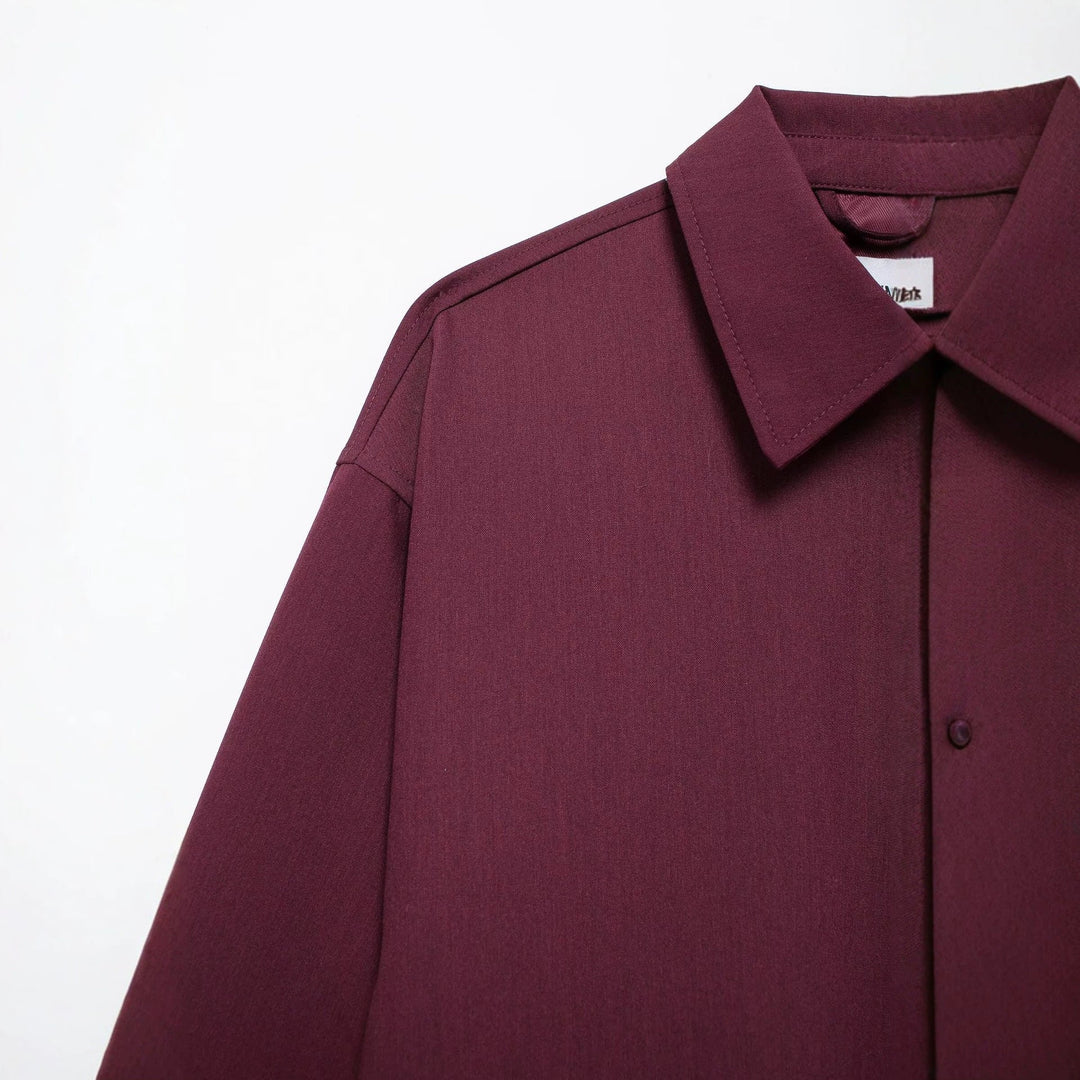 Dam Oversize Blouson med Dragkedja, Skjort Krage, och Side Fickor
