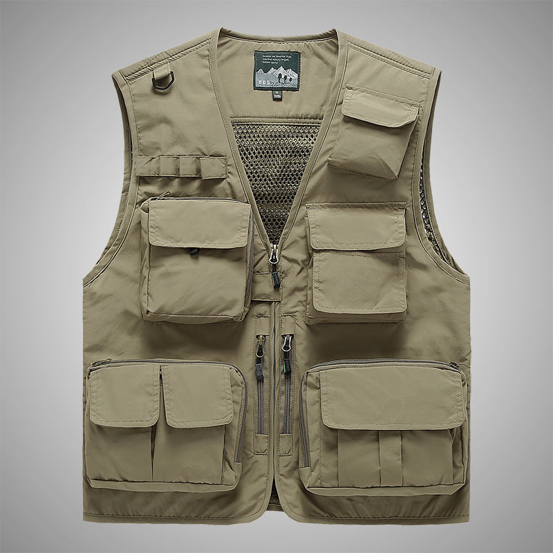 Unisex Multifunctional utilityväst med Mesh Back och Multiple fickor