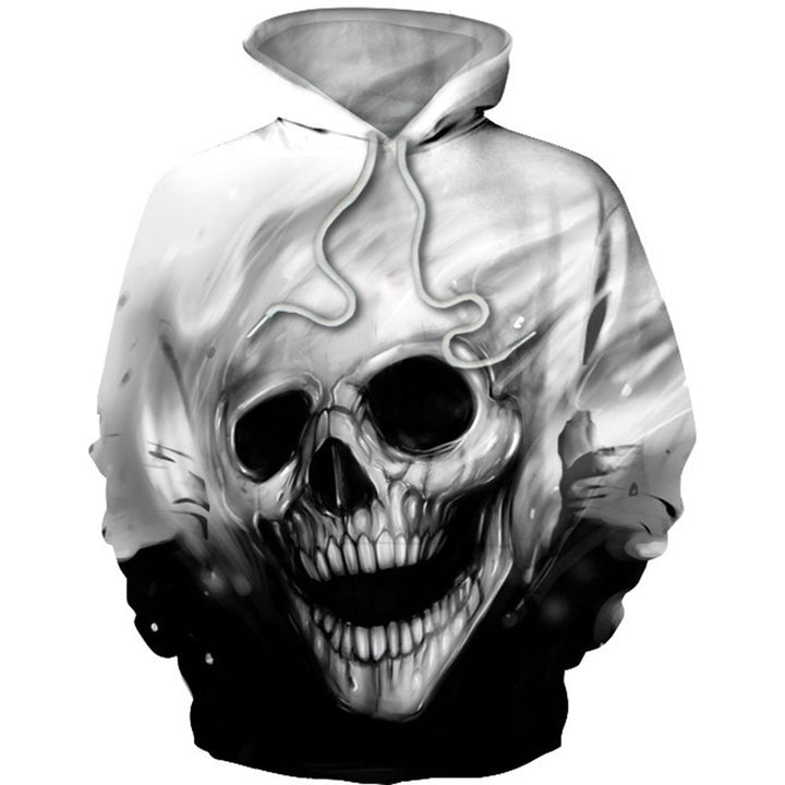 Herr Luvtröja med Luminous Flame Skull Tryck