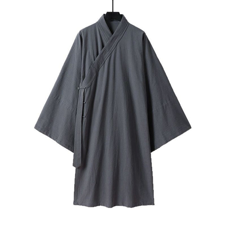 Unisex Asian inspired oversize kimono jacka med trumpet ärmar och liten toggle stängning
