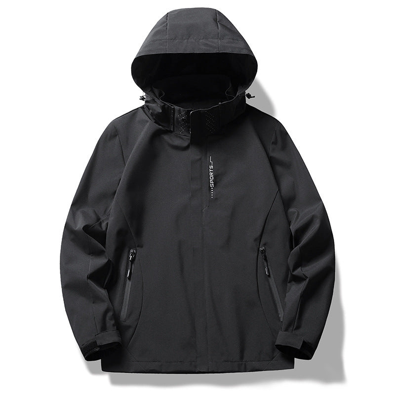 Herr Wind och Water-Repellent Softshell Jacka med Huva med Concealed Dragkedja Slå