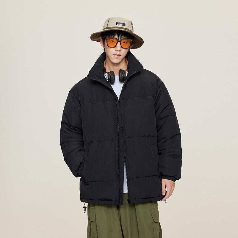 Unisex Oversize Vadderad Jacka med Hög Krage och Drawstring