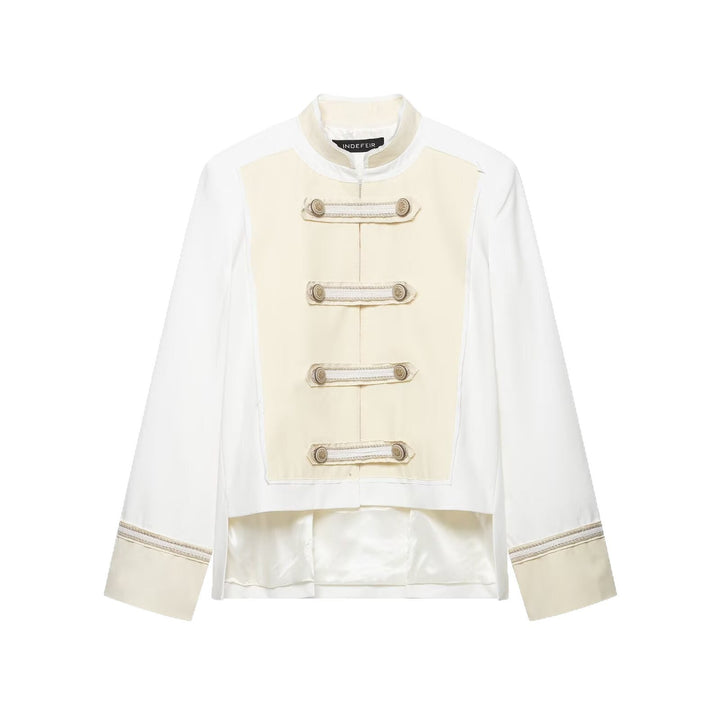 Dam kort jacka in a military-inspired look med cord application