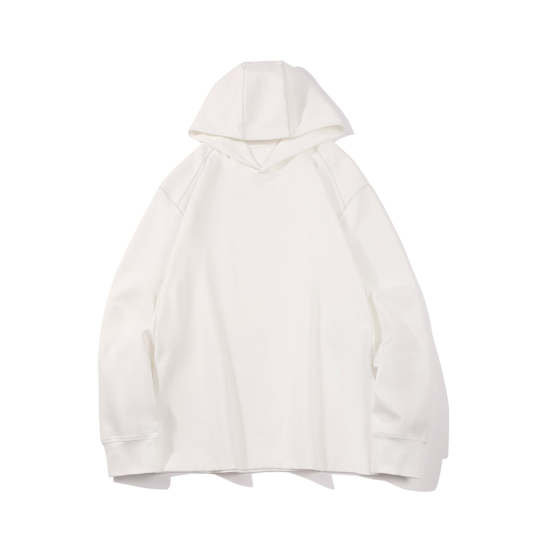Herr Oversized Luvtröja Gjord av Kraftig Bomullsblandning med Contrast Stitching och Raglanärmar