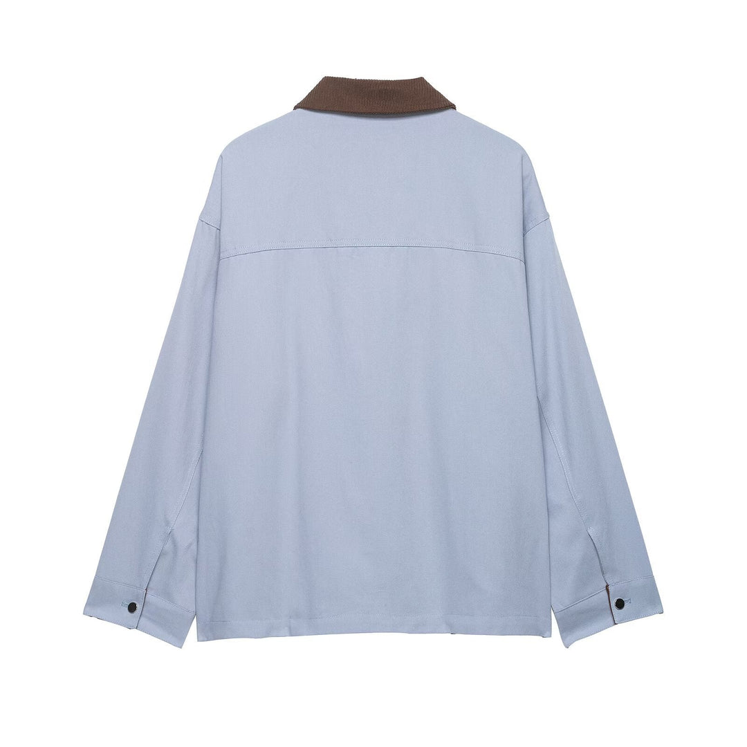 Dam Oversize Utilityjacka med Cord Krage och Patch Fickor