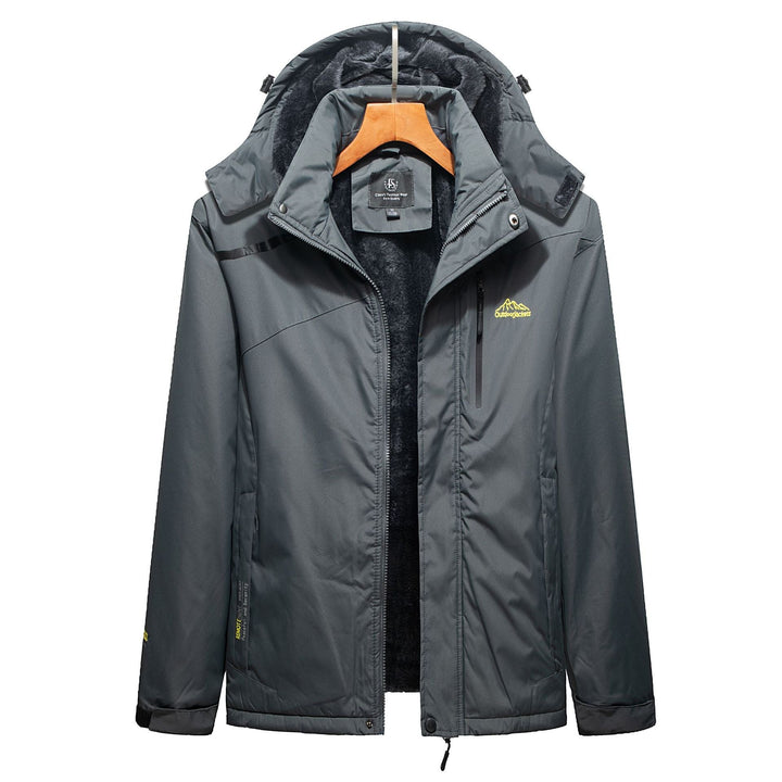 Herr Insulated Vinter Parka med Teddyfoder, Huva och Vattenavvisande Yttre Skal