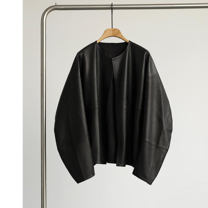 Dam oversize läder jacka