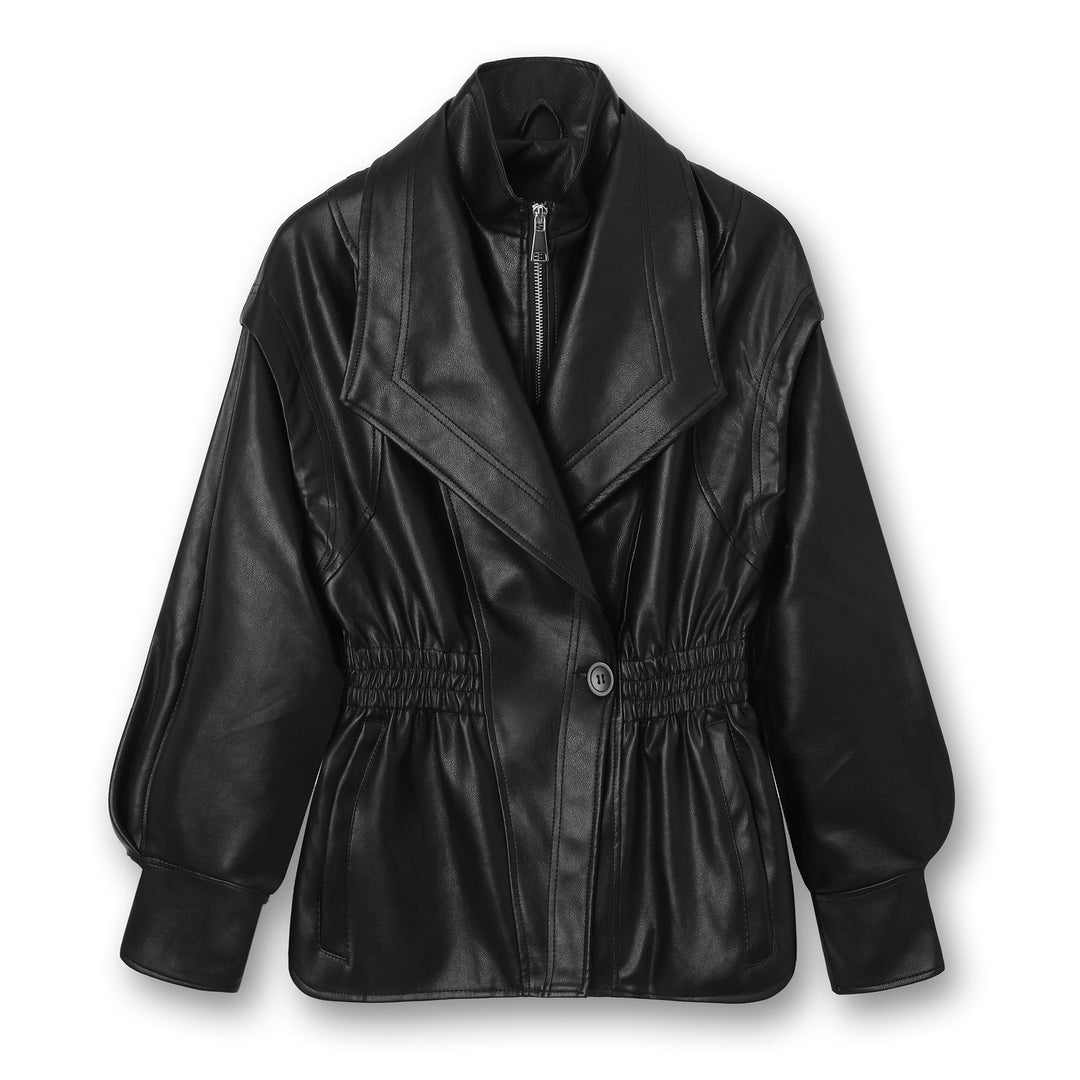 Dam Modern Oversize Jacka i Konstläder