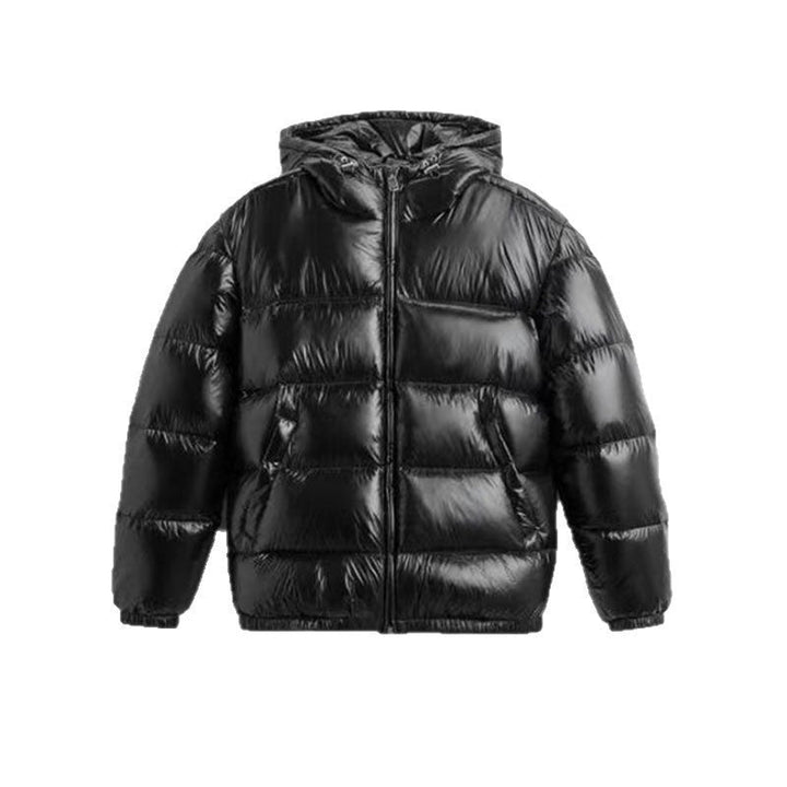 Dam oversize kviltad jacka med huva och Glossy Finish