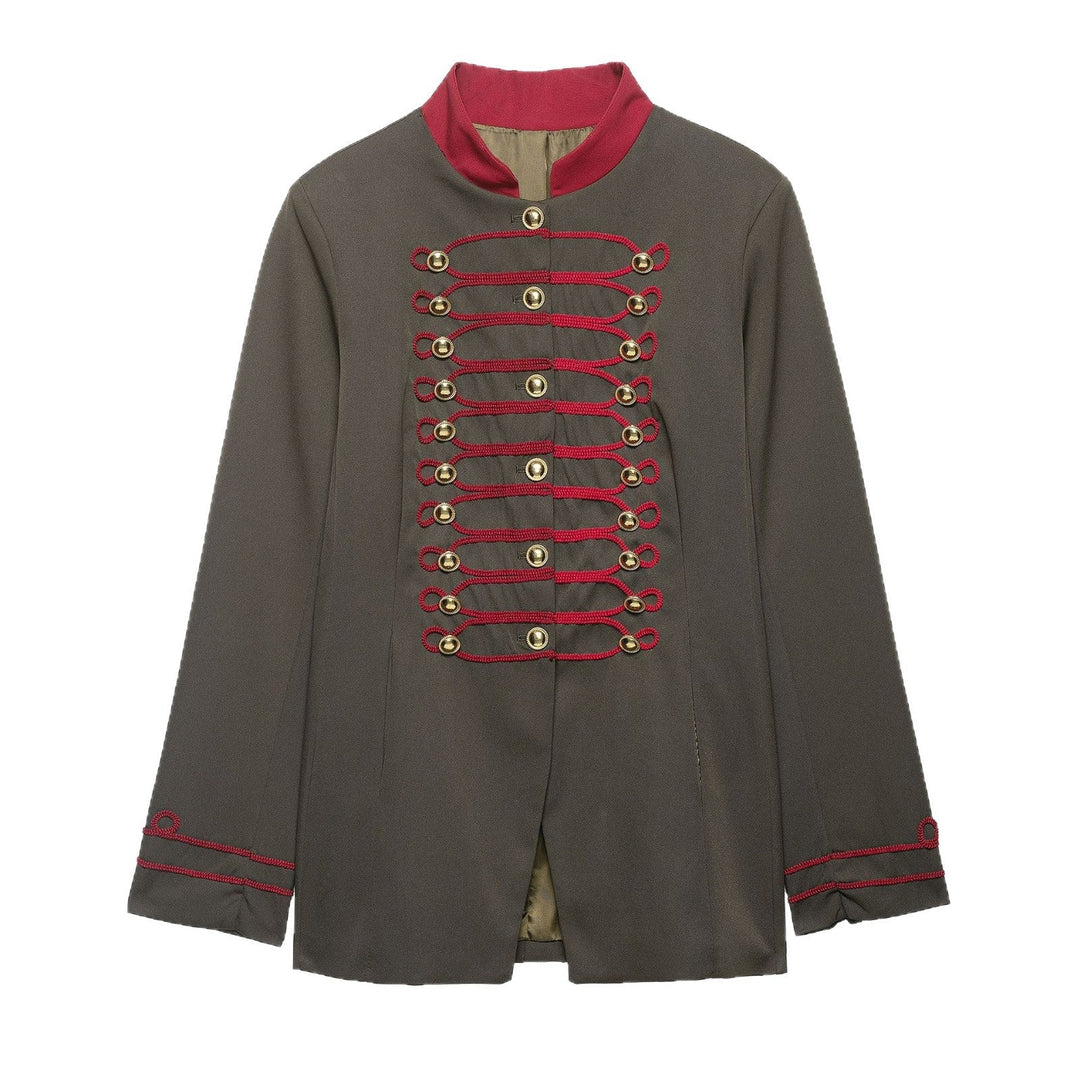 Dam Marshal jacka in military stil med cord trim och ståkrage