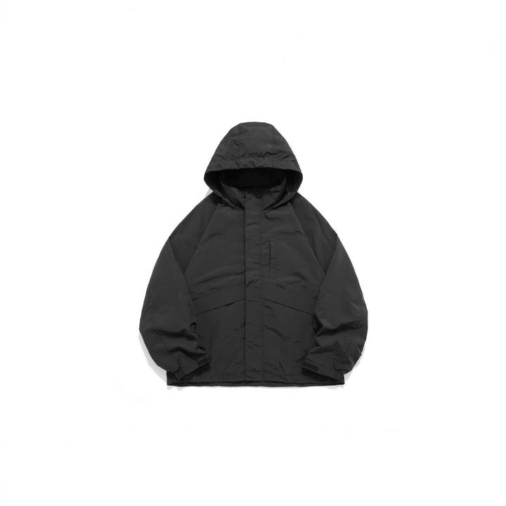 Unisex Bred Water-Repellent med Huva Parka med Concealed Dragkedja Lock och Lockfickor