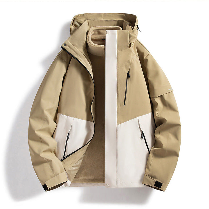 Dam weatherproof softshell ski jacka med fleecefoder och huva