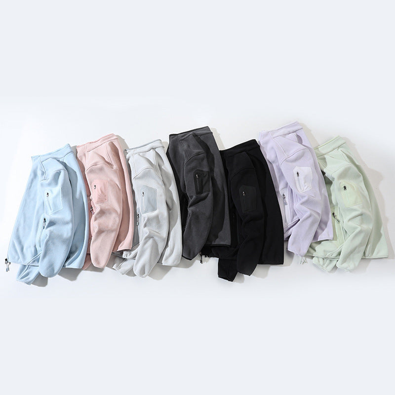 Herr Fleece Jacka med Stående Krage och Softshell Inserts