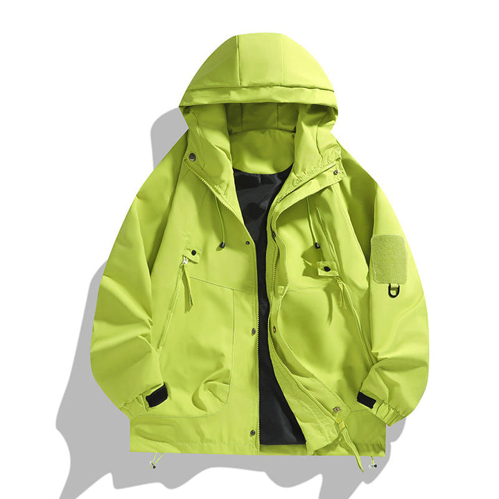 Herr Andningsbar Utility Luvtröja Jacka med Concealed Dragkedja, Multi Fickor, och Adjustable Ärm Muddar