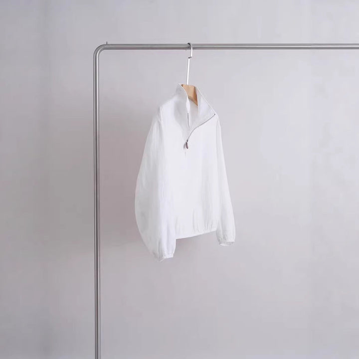 Unisex lätt kort zip anorak med ståkrage