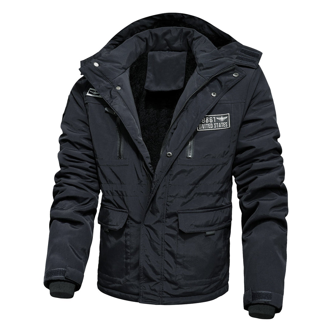 Herr Vattenavvisande Utility Parka med Teddyfoder, Huva, och Multifunction Fickor