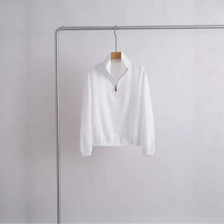 Unisex lätt kort zip anorak med ståkrage