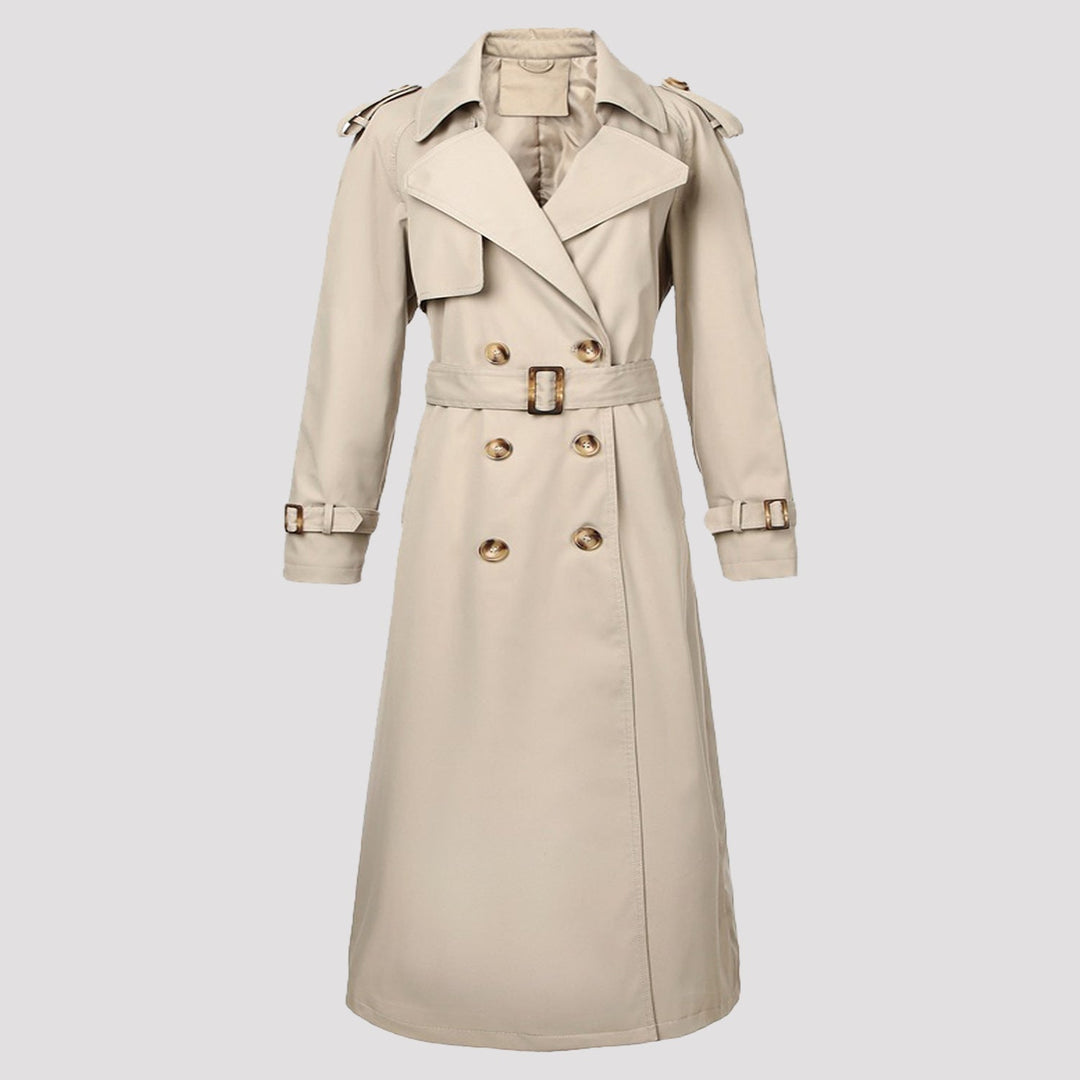 Dam klassisk Double-Breasted trenchcoat med bälte och Epaulettes
