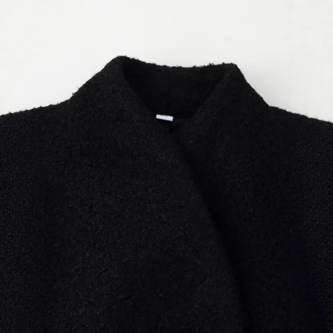Dam Collarless Boucléjacka med Tailored Darts och Lock Fickor