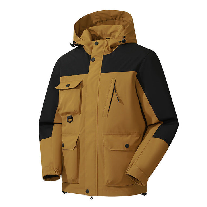Herr Technical Utomhus Parka med Huva, Vattenavvisande Skal och Flera Fickor
