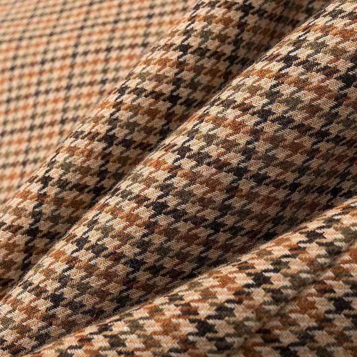Dam trendig houndstooth övergångsjacka med high ståkrage och adjustable cuffs