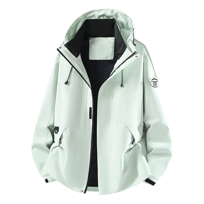 Herr teknisk softshell med huva Jacka med dold front dragkedja och flerafunction fickor