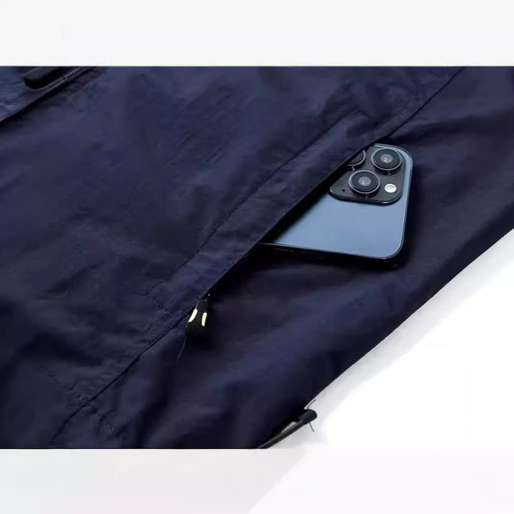 Herr Ultralight Utomhus Utility Väst med Mesh Foder, Vindskyddande Krage och Dragsko
