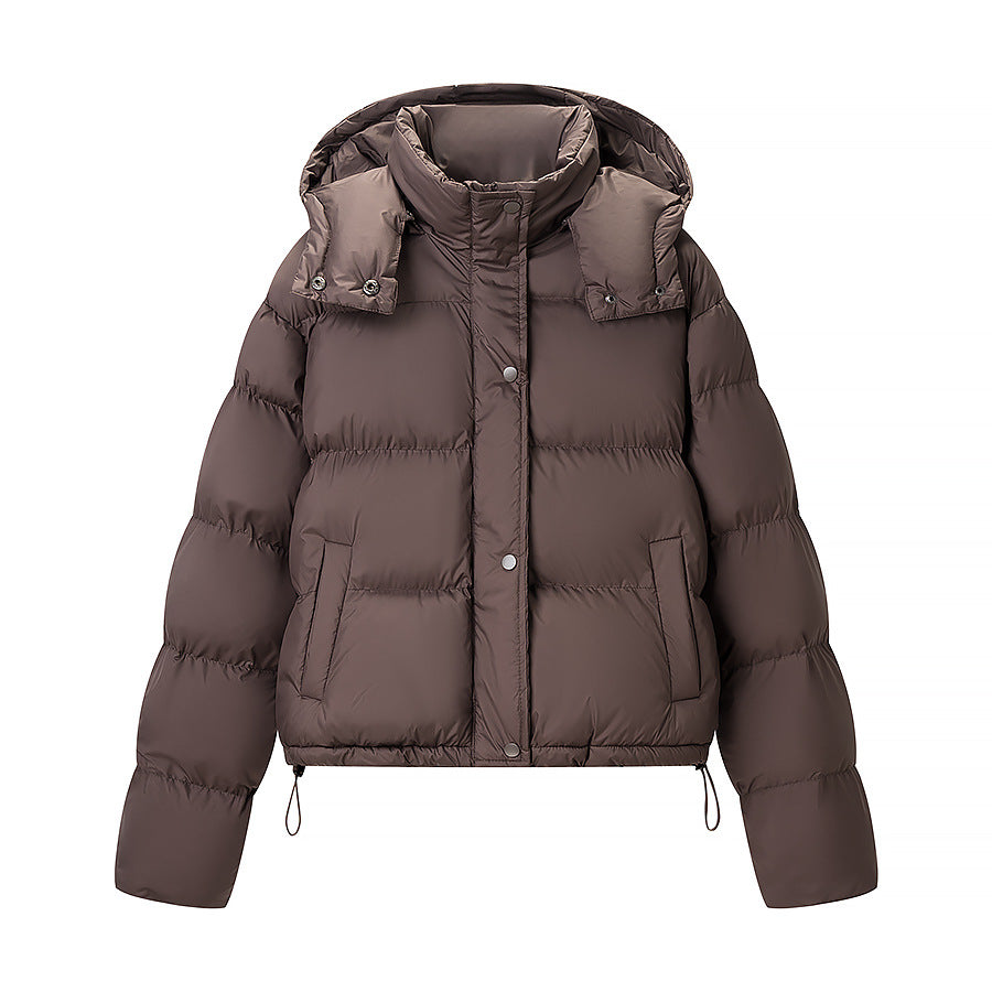 Dam vadderad Down-look kviltad jacka med Removable huva