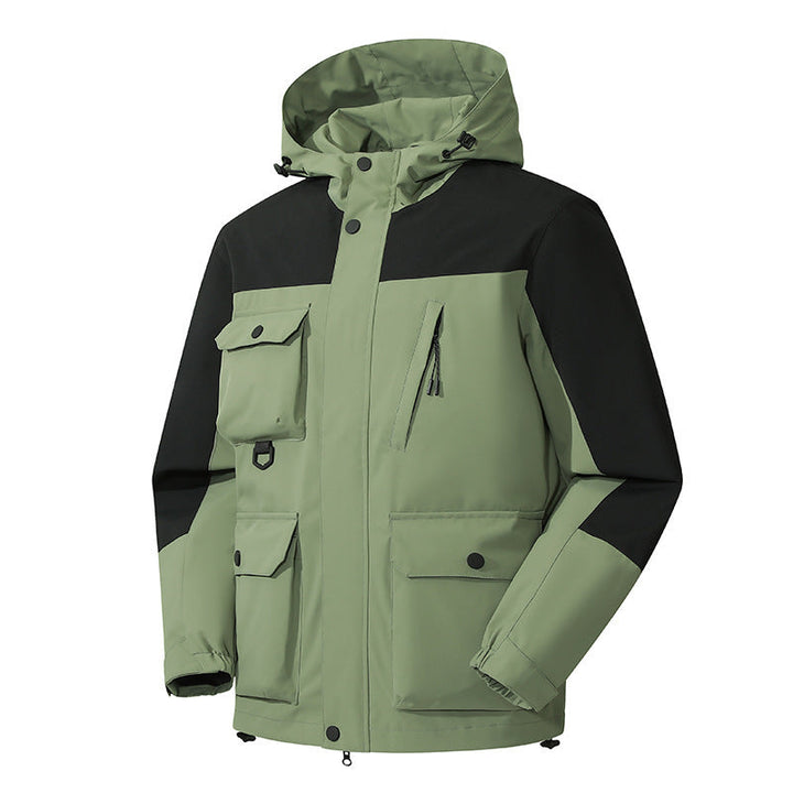 Herr Technical Utomhus Parka med Huva, Vattenavvisande Skal och Flera Fickor