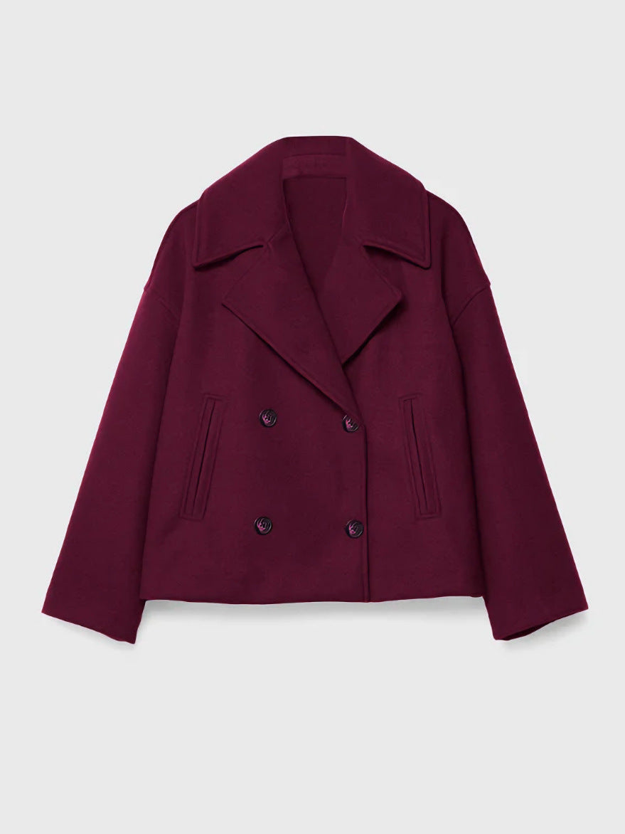 Dam Fashion kort jacka med dubbel knäppning