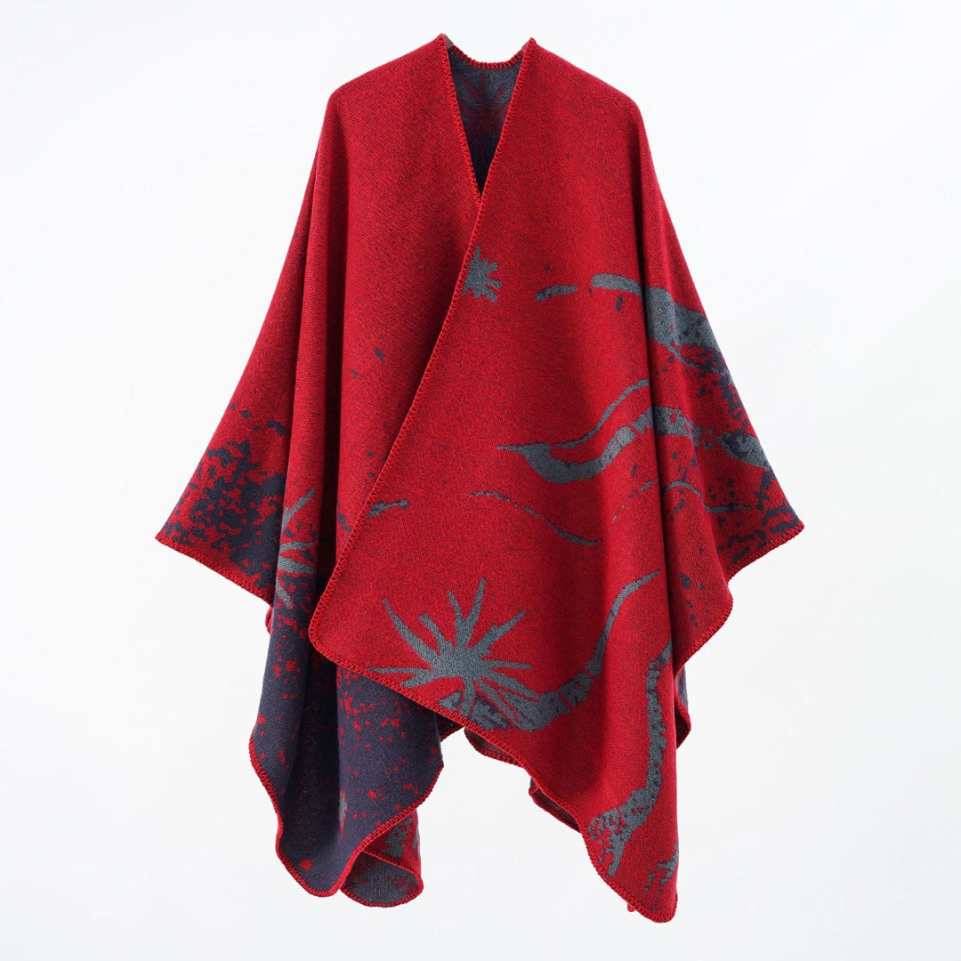 Dam Reversible Jacquard Wrap poncho i oversized Cape