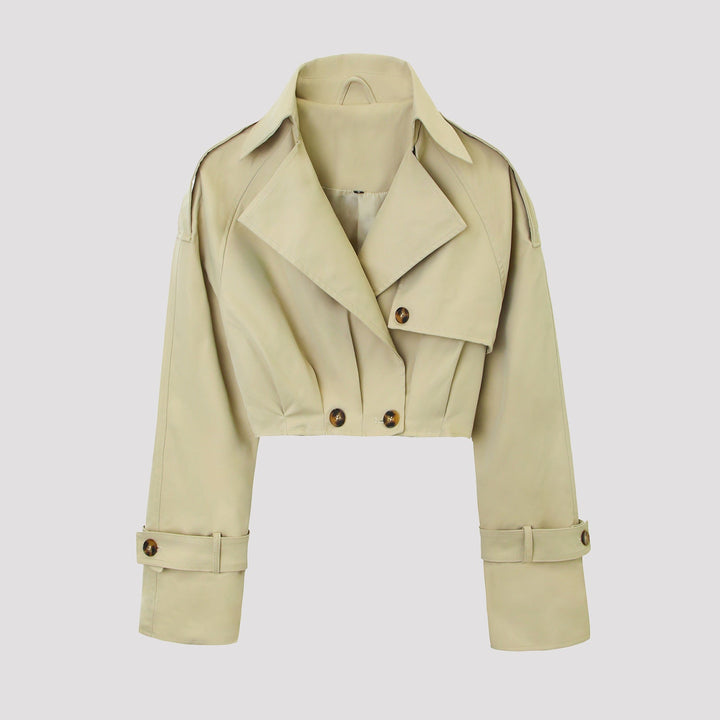Dam Snygg Kort Trenchcoat Jacka