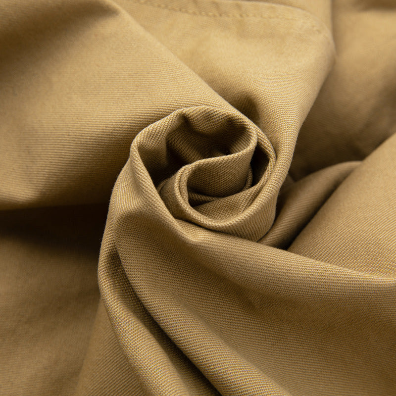 Herr Sleeveless Utility Canvas Väst med V-Neck, Knapplist, och Utanpåfickor