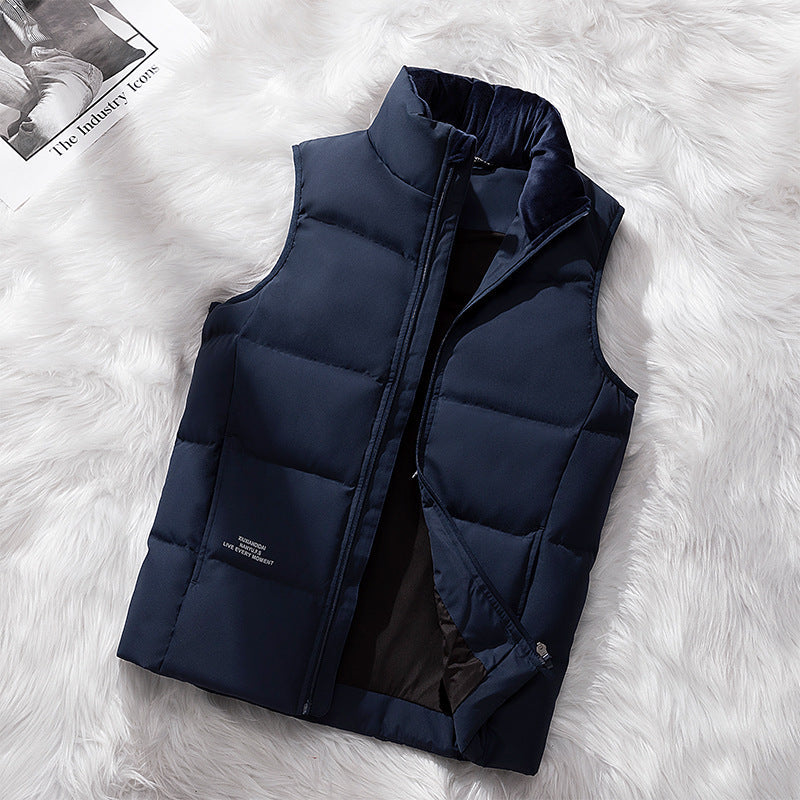 Dam kviltad väst med värmeisolering och ståkrage