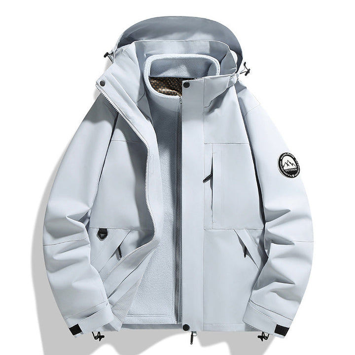Dam två-layer softshell utomhusjacka med removable fleece inner jacka och huva