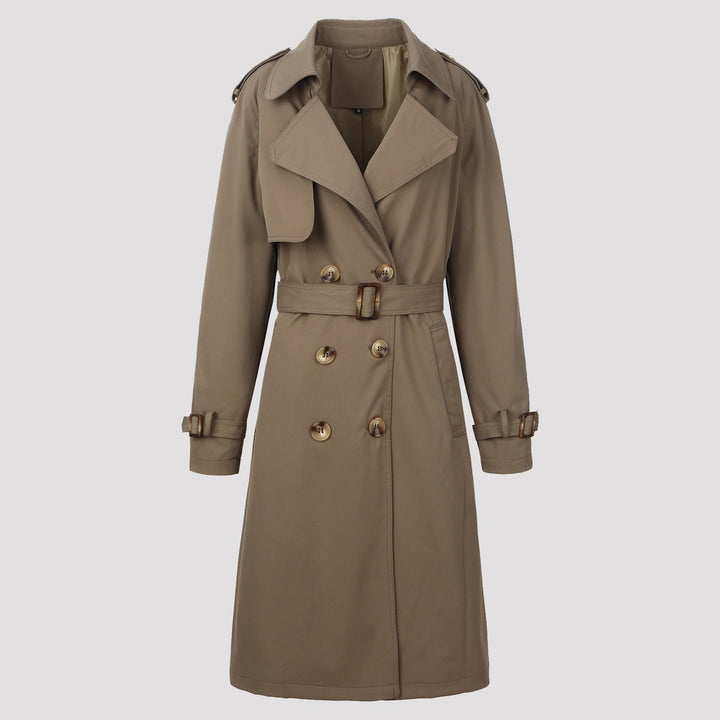 Dam Snygg Lång Trenchcoat med Belt