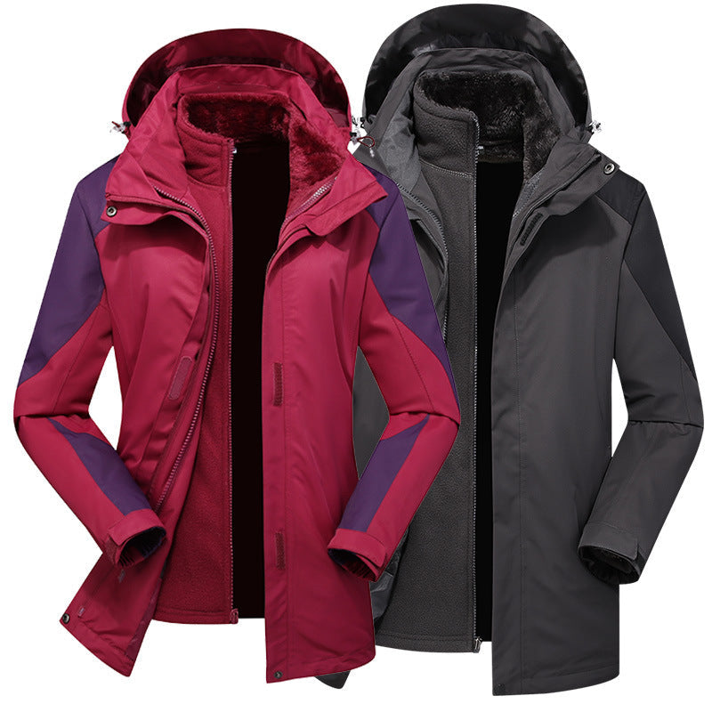 Dam två-layer softshelljacka med removable teddy fleece inner jacka och justerbar huva