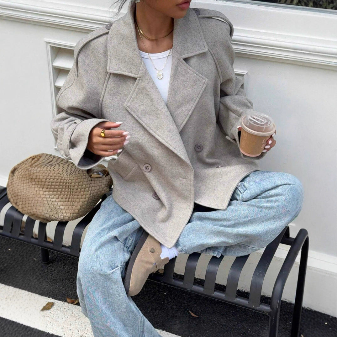 Dam elegant oversized ulljacka