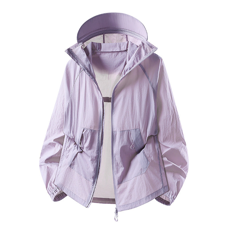 Herr Lätt Wind och Water Resistant med Huva Övergångsjacka med Mesh Foder &amp; Dragsko