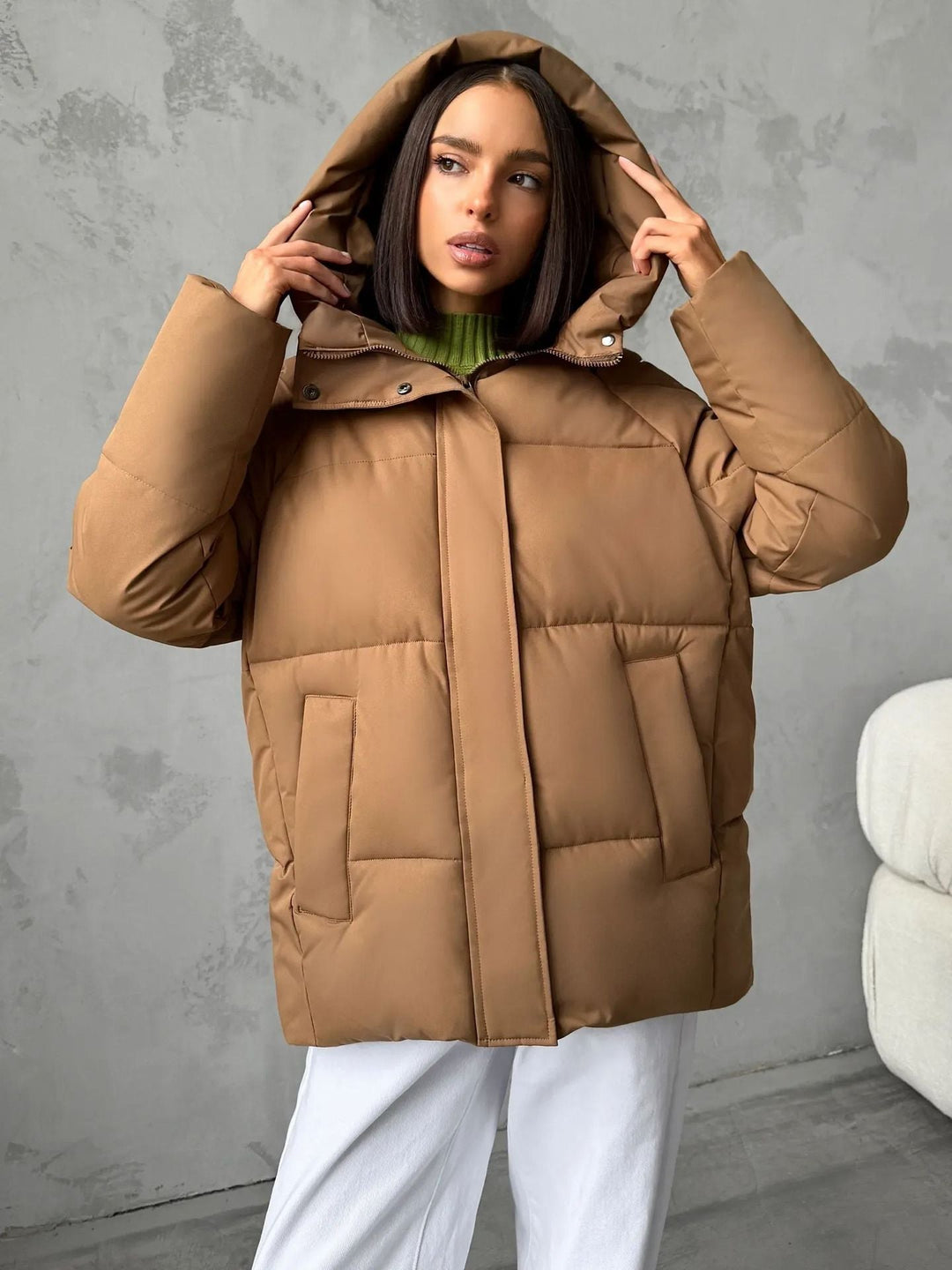 Dam modern oversized dunjacka