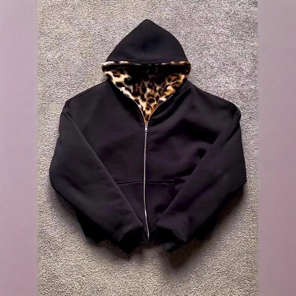 Dam Sporty Jacka med Leopard innerfoder