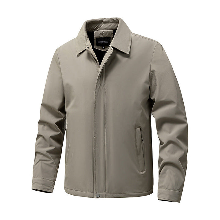 Herr Lätt Vattenavvisande Övergångsjacka med Dold Dragkedja och Skjortkrage