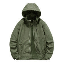Herr Wind och Water-Repellent Lätt Jacka med Huva med Thermo Inner Foder och Concealed Dragkedja