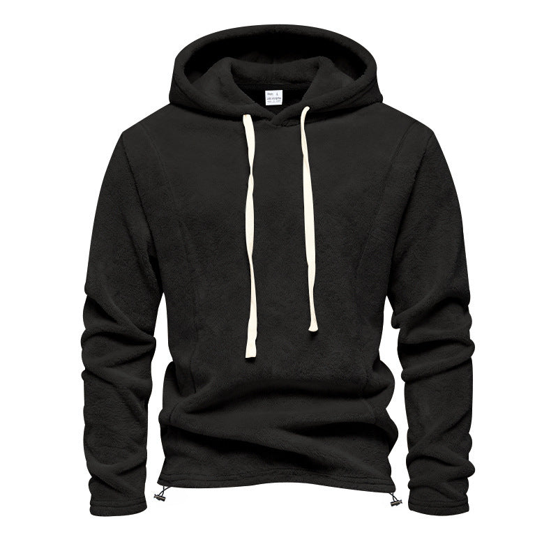 Herr Fleece Luvtröja med Huva och Adjustable Fåll