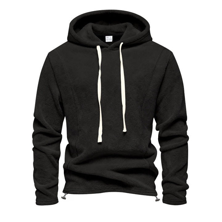 Herr Fleece Luvtröja med Huva och Adjustable Fåll