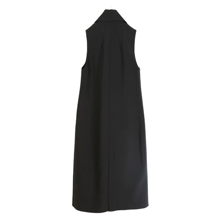 Dam ärmlös A-Line lång väst in oversize Tailoring med Shawl krage