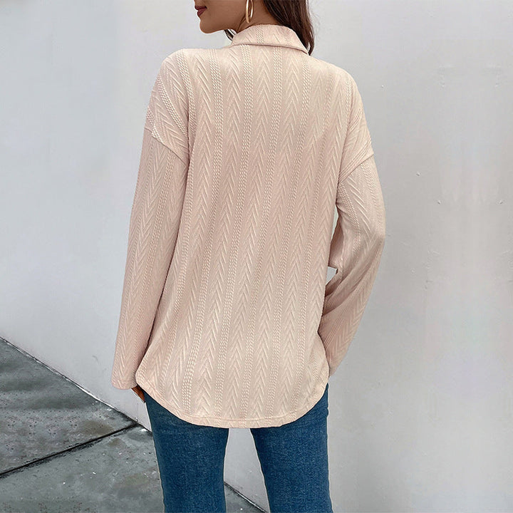 Dam lätt Structured Shirt jacka med Breast fickor och Horn look knappar